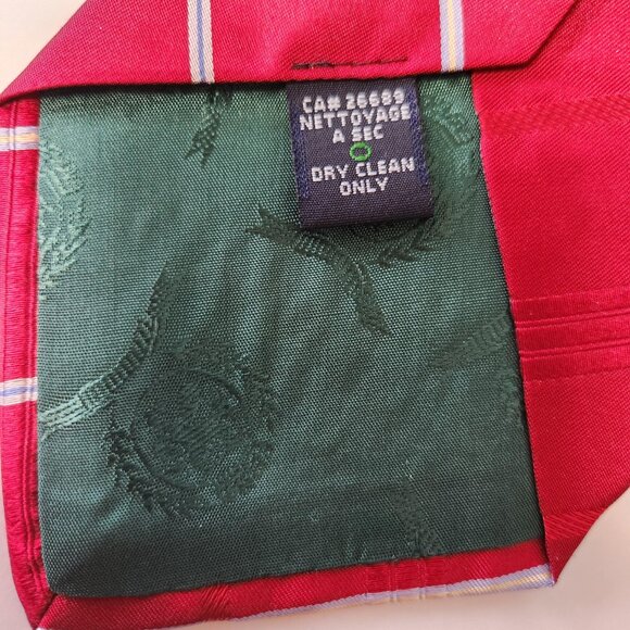 Tommy Hilfiger Tie – Red & White Stripes / Blue Back – 100% Silk - Picture 5 of 7